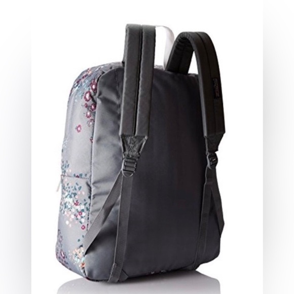 Jansport | Shady Grey Sprinkled Floral Backpack School Books Travel Commute Gym - Picture 3 of 11